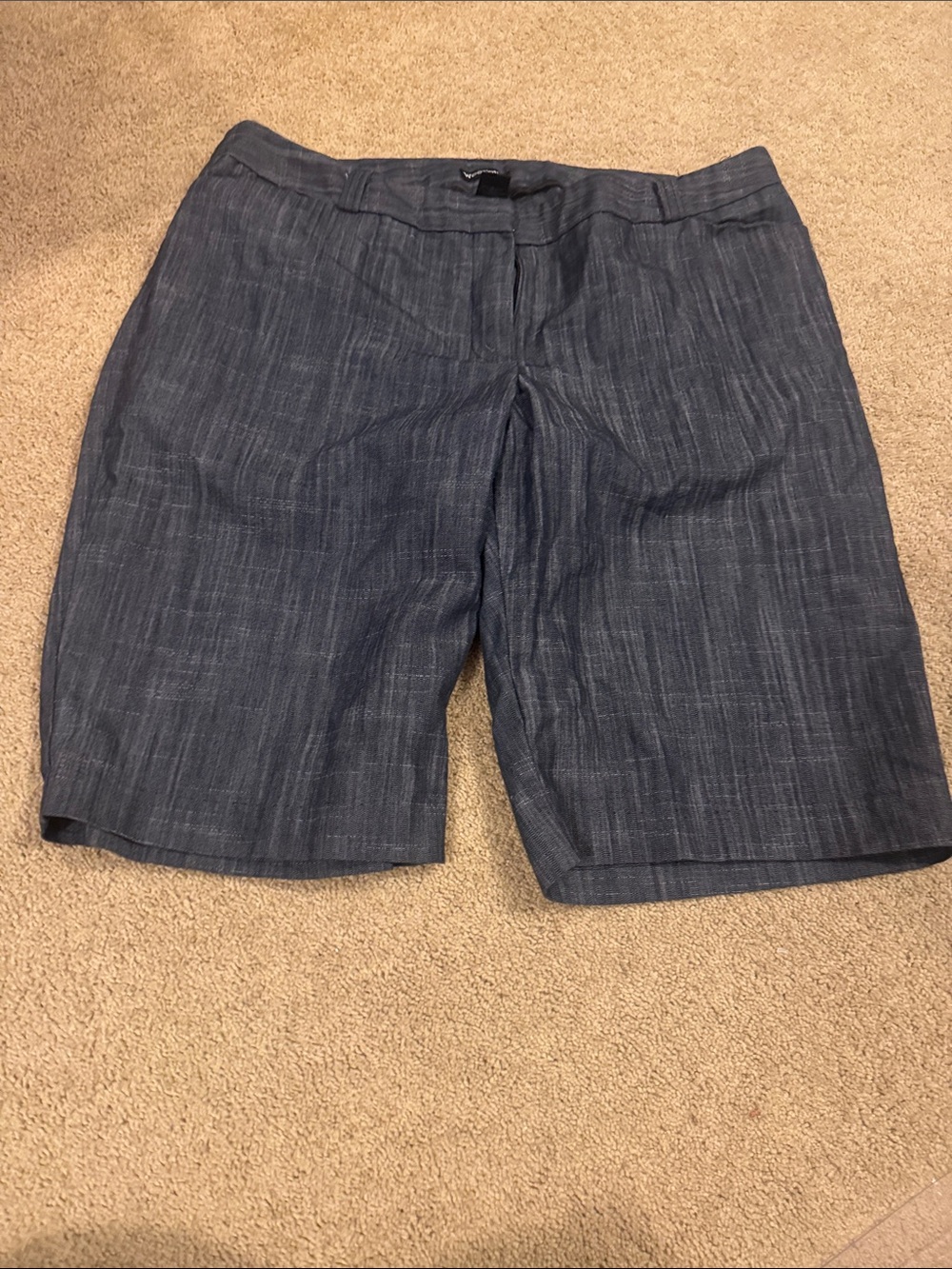 Women's Flat Front Shorts in Heather Navy